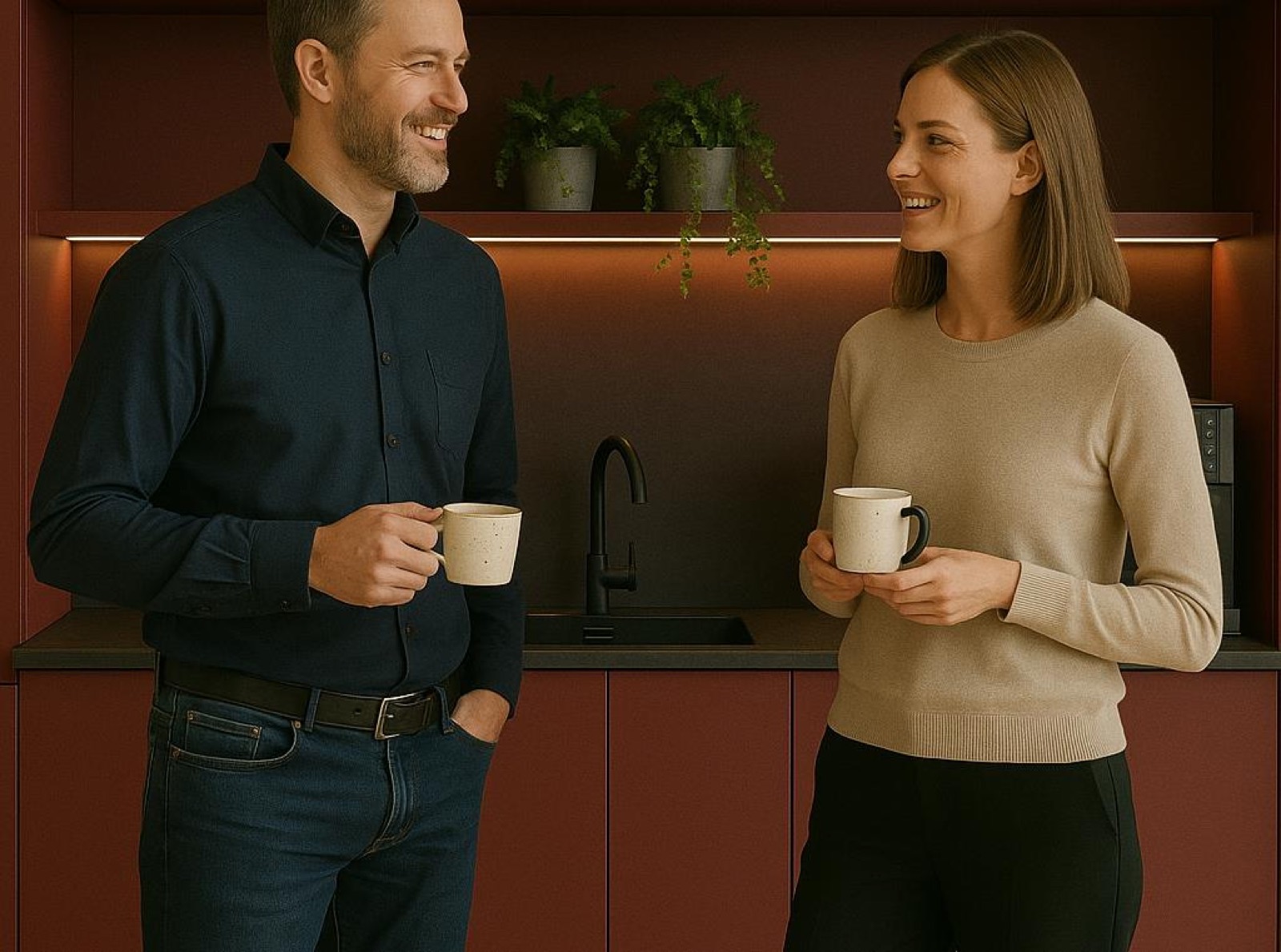 Teeküche mit Sitzbank